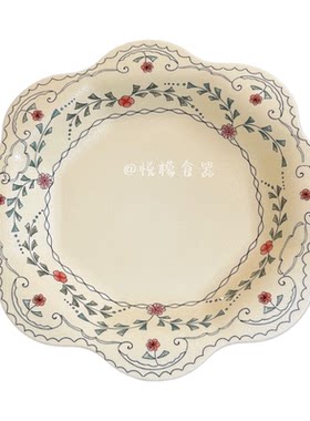 日照柔薇法式复古陶瓷碗碟套装