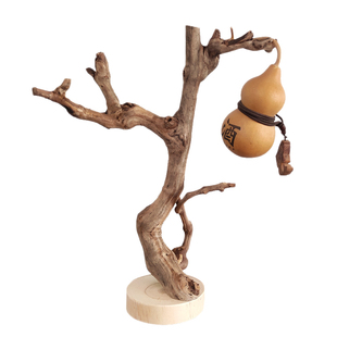 原木树杈带底托摆件 书架客厅茶几摆设 手工天然把玩首饰实木支架