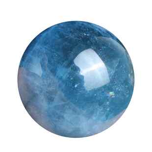 七宝水晶天然海蓝宝圆球摆件圆珠居家办公摆件礼物饰品送鉴定证书