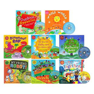 【自营】英文原版 Barefoot Books 韵文与歌谣 家庭系列 Wheels on the Bus 8册附8CD 英语语感启蒙 磨耳朵绘本图画书