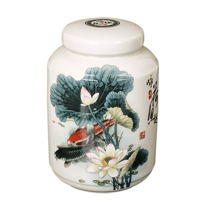 陶瓷中式田园风可旋盖密封罐不漏