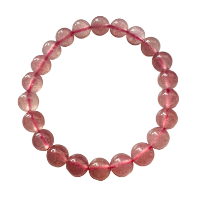 天然草莓晶手链女款圆珠手串