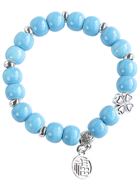 民族风陶瓷饰品景德镇瓷珠串珠新中式手链女文艺复古情侣手串小众