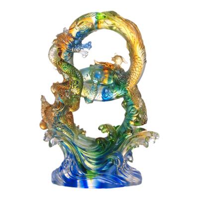 琉璃龙凤呈祥装饰摆件结婚礼物