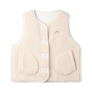 MUCMUKN【北欧小羊】羊羔绒毛绒背心马甲百搭复古女童冬季新款