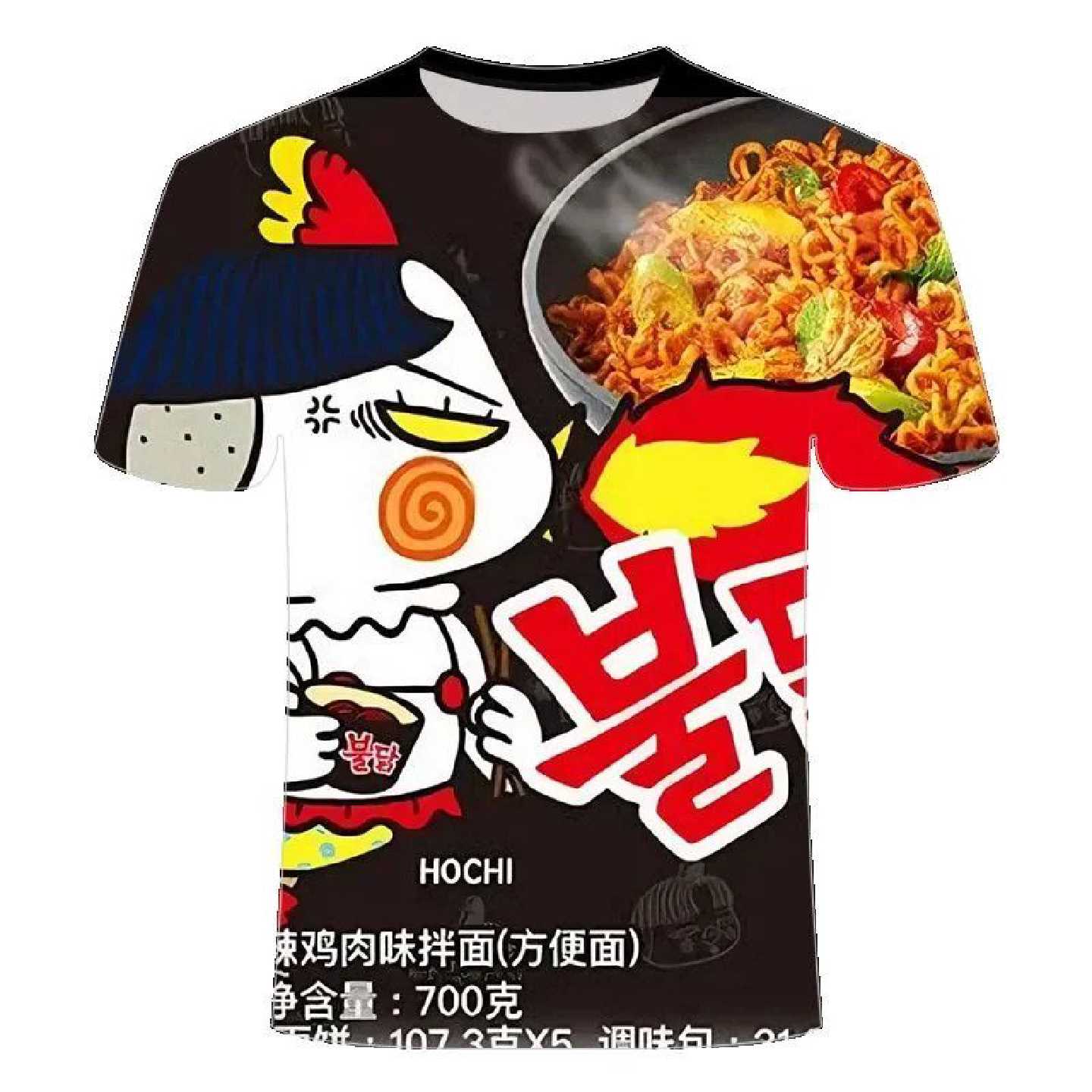 夏季热销韩国火鸡面图片t恤中小学生青少年3D印花潮流上衣短袖