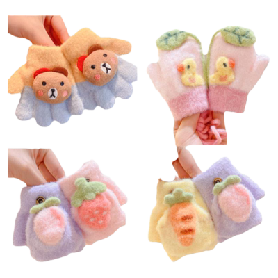 冬天小手套奇奇鱼指翻盖小手套