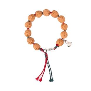 道轩堂 五行和合 福运龙纹手串 秦岭野生桃核 999银配饰 道家文创