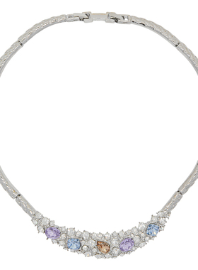 LAMUANA淡紫繁星系列小众设计高级奢华感彩钻项链颈链choker礼服