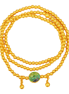 老庙双色鎏彩福运莲莲光珠手串