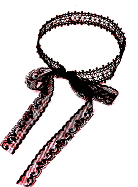 女choker软妹风黑白色蕾丝项链