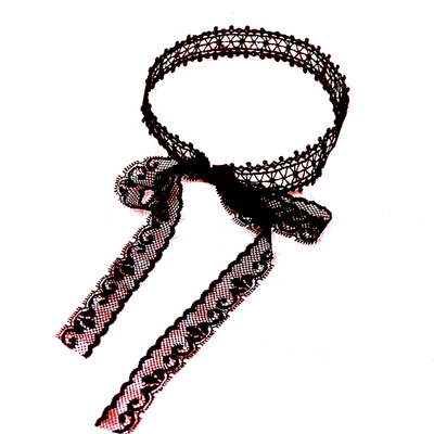 女choker软妹风黑白色蕾丝项链