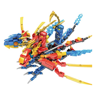 10元幻影忍者飞龙神龙人仔儿童益智拼装玩具男孩机甲积木森宝剑龙