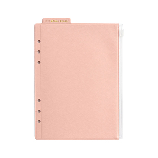 韩国plepic纯色皮面活页替芯自封袋A5内页6孔内芯格页票据收纳袋