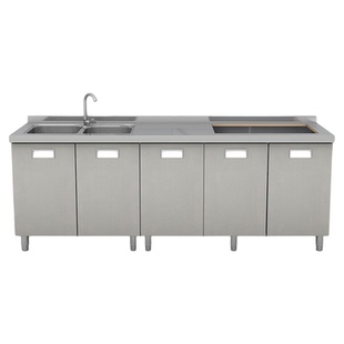 不锈钢厨房橱柜灶台一体不锈钢橱柜厨房整体橱柜家用拉篮厨房橱柜