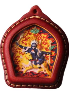 吉祥天母西藏手绘擦擦吊坠项链