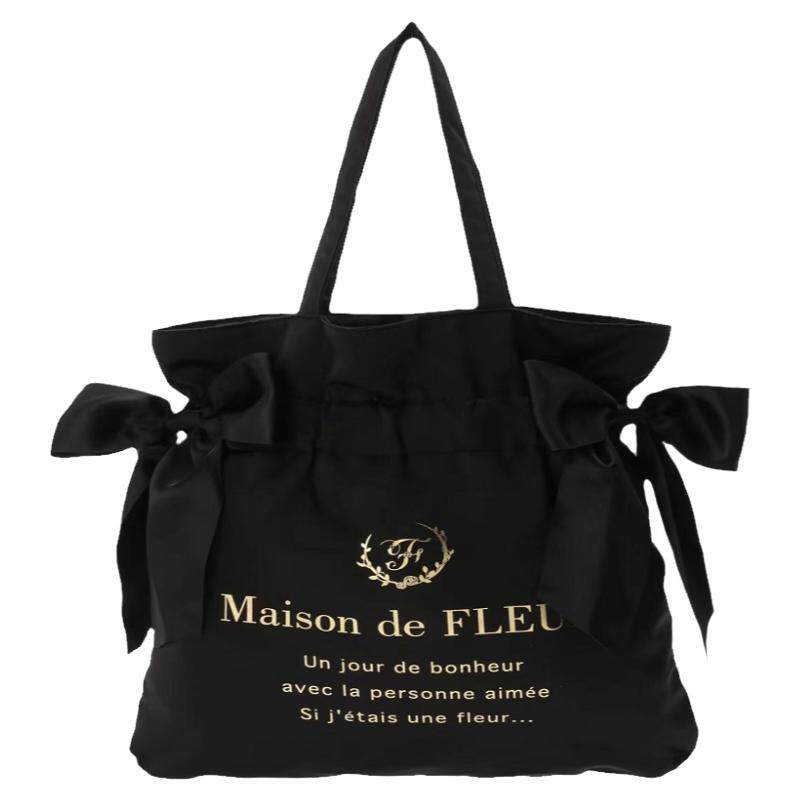 玫瑰日代 国内现货Maison de Fleur固定蝴蝶结缎面通勤日系单肩包