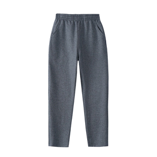 伊顿同款深灰色校服裤子纯棉中小学生儿童运动裤薄款春秋冬季加绒