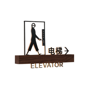 立体不锈钢水晶字酒店实木发光门牌定制宾馆民宿公寓房号牌高档LED灯楼层指引牌厨房餐厅电梯指示牌提示牌子