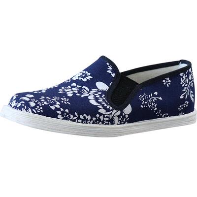 青花色女士千层底透气布鞋