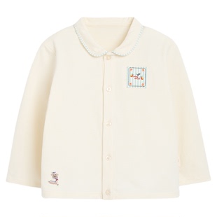 whitewheat儿童26春季新款翻领衬衫男童春秋T恤宝宝外出纯棉衬衣