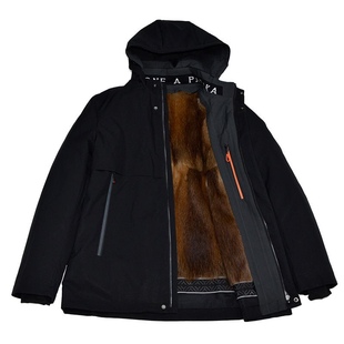 派克服男款冬季皮毛一体短款加厚反季皮草派克服兔毛内胆可拆卸