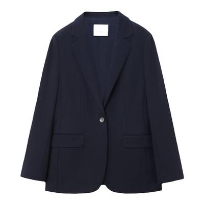 OVV秋冬新款女装挺括一粒扣平驳领休闲通勤单件西服外套