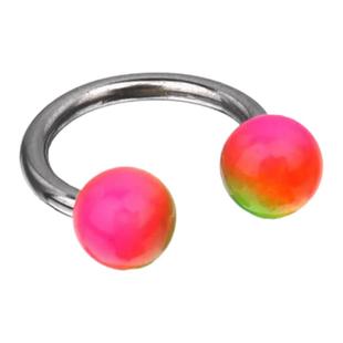 Shinma 钛钢亚克力撞色土酷渐变幻彩马蹄环唇环鼻中隔环耳骨环