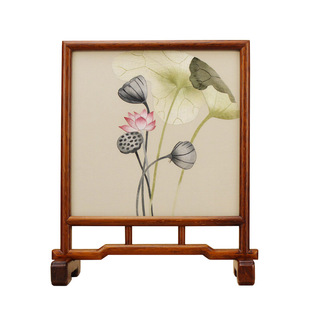 1苏绣双面绣家居电视柜客厅装饰摆件台屏轻奢苏州特色古典中国风