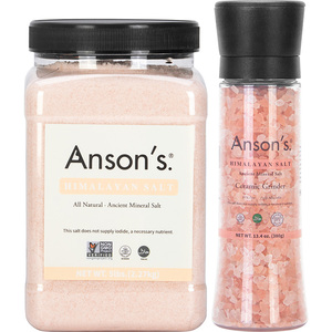 Ansons喜马拉雅玫瑰盐细粉盐岩盐海盐进口食用盐（2.27Kg+380g)