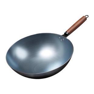 铁锅炒锅不粘锅家用老式煤气灶燃气灶专用锅章丘炒菜锅柴火平底