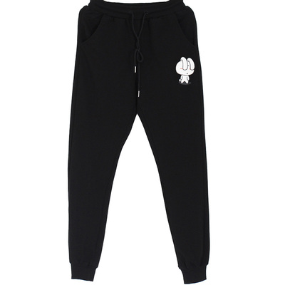 松紧腰莫狮喜大码微胖妹妹运动裤