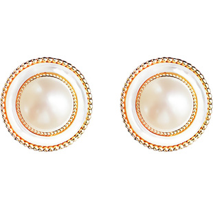 稀有大珠赫本气质强光天然淡水珍珠白蝶贝925银针耳环蚊香盘耳夹