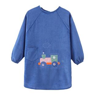 加长款儿童罩衣宝宝防水防脏加大反穿衣画画衣女孩长围裙冬天长袖