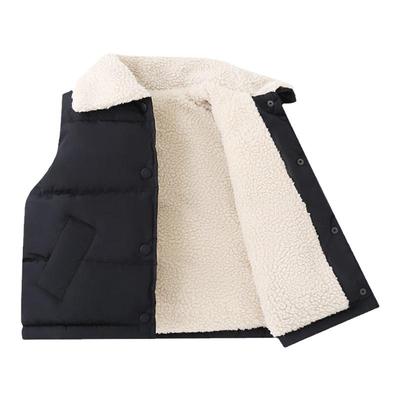 儿童羽绒棉马甲秋冬季中小童宝宝加厚背心男女童羊羔绒坎肩外穿