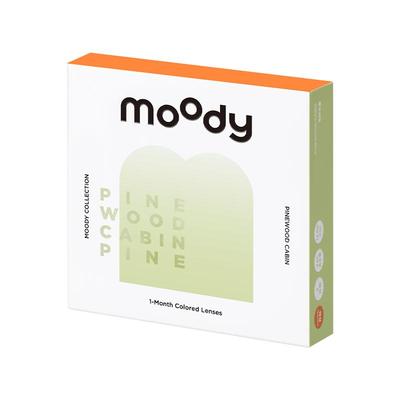 moody精选月抛美瞳2片冷泡乌龙茶松林木屋大直径彩色隐形眼镜正品