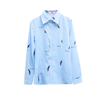 长袖衬衣萌芯儿工作服韩版修身