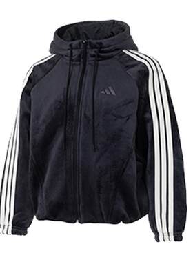 Adidas阿迪达斯女装2025冬季新款S VL WARM JKT天鹅绒夹克KB7606