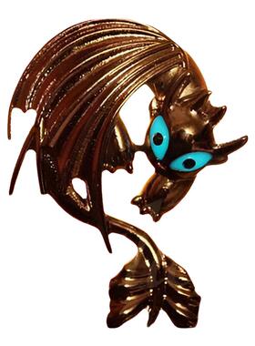 银色无牙龙电影灵感发光夜光项链