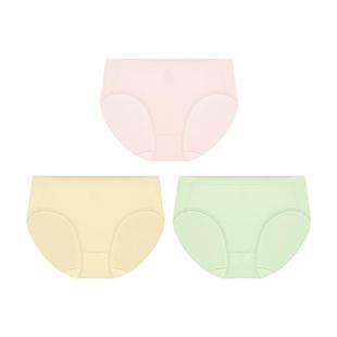 【香菇超级年货节】ubras40S纯棉抗菌裆男女中高腰内裤（3条装）