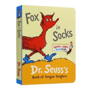 进口英文原版绘本 Fox in Socks 穿袜子的狐狸 纸板书 0-5岁苏斯博士Dr.Seuss 英语阅读启蒙纸板书Random兰登出版