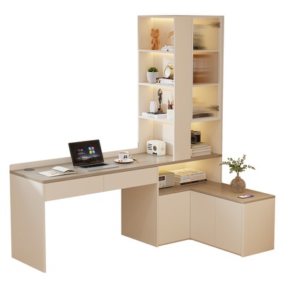 名朵奶油风简约现代转角书桌柜