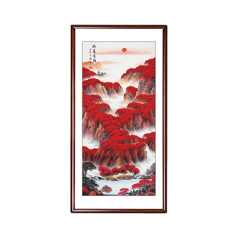鸿运当头国画山水画手绘真迹客厅