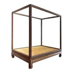 红木摆件佛像玻璃罩子工艺品摆件底座防尘透明展示盒实木雕刻宝笼