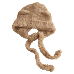 帽子女冬2025款秋冬可爱毛绒小熊耳朵帽护耳大头围时尚洋气高级感