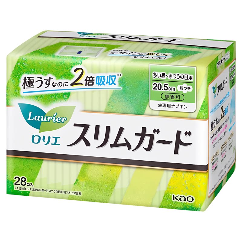 花王卫生巾日用超薄瞬吸透气日本进口乐而雅姨妈巾组合20.5cm*4包