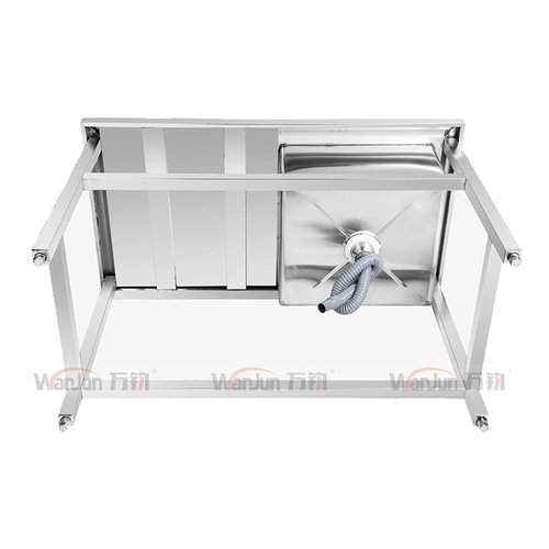 万钧商用不锈钢水池单星水池带操作台饭店大排档厨房配套水槽洗碗