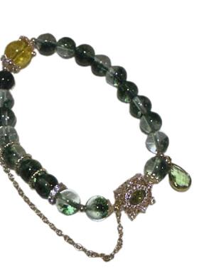 绿幽灵黄水晶手串手链招财礼物