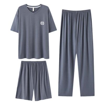 浪莎男士莫代尔三件套休闲睡衣