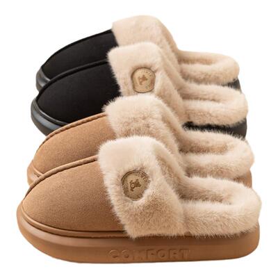 棉拖鞋女士秋冬季加绒保暖